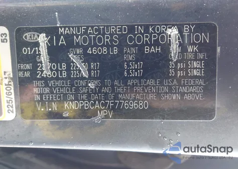 2015 Kia Sportage Lx from USA, damaged, VIN KNDPBCAC7F7769680